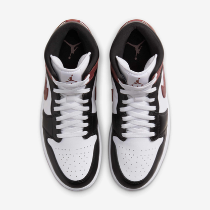 Nike Men's Air Jordan 1 Mid Shoes - White / Black / Dark Pony