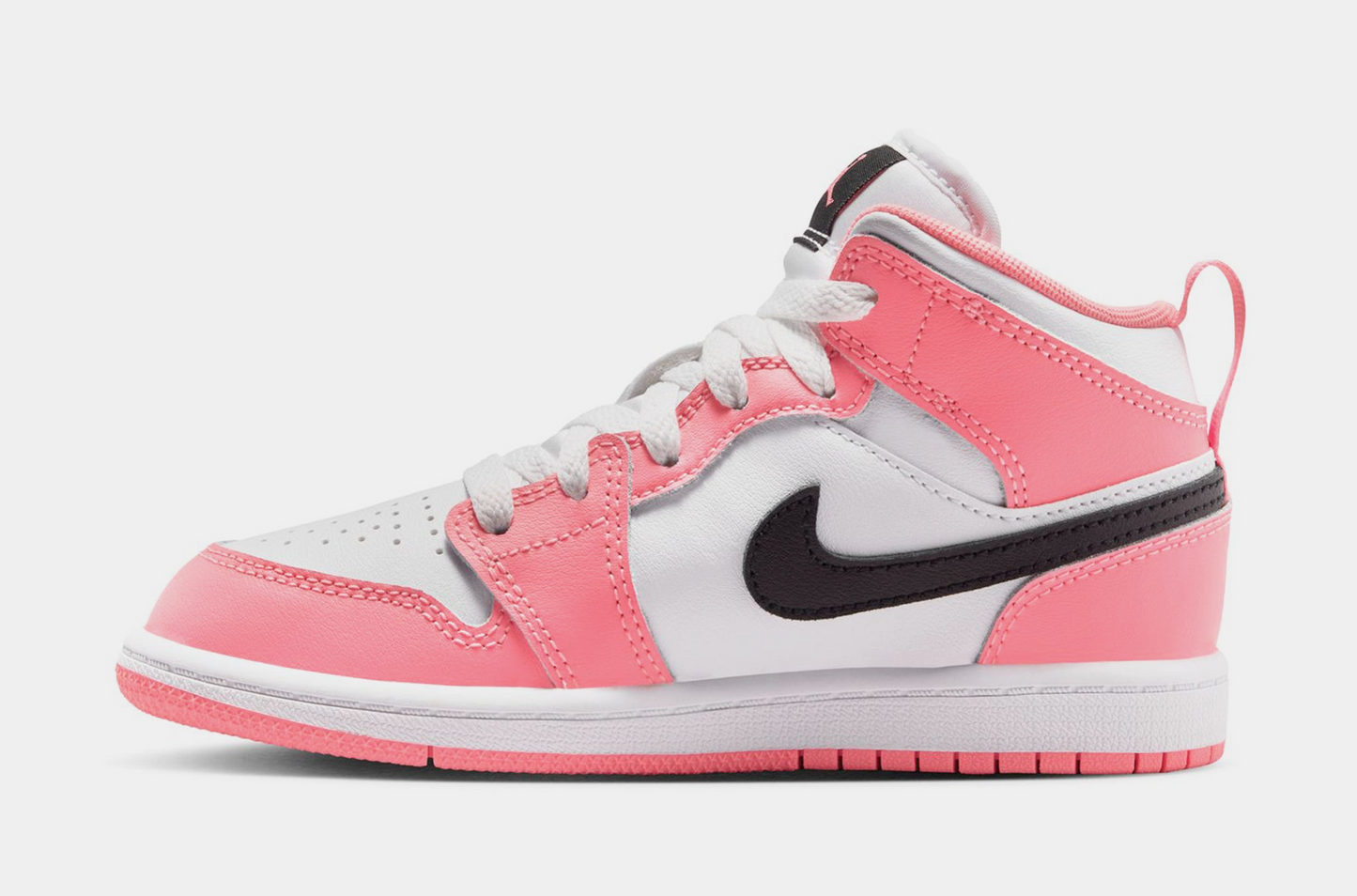 Nike Kids' Jordan 1 Mid Pink Gaze Shoes - Pink Gaze / Pearl Pink / White
