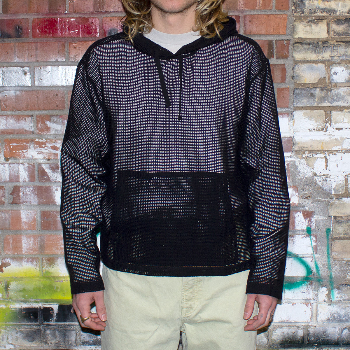 Cotton Mesh Hoodie