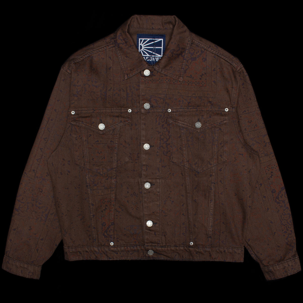 Sun Dyed Allover Printed Denim Jacket
