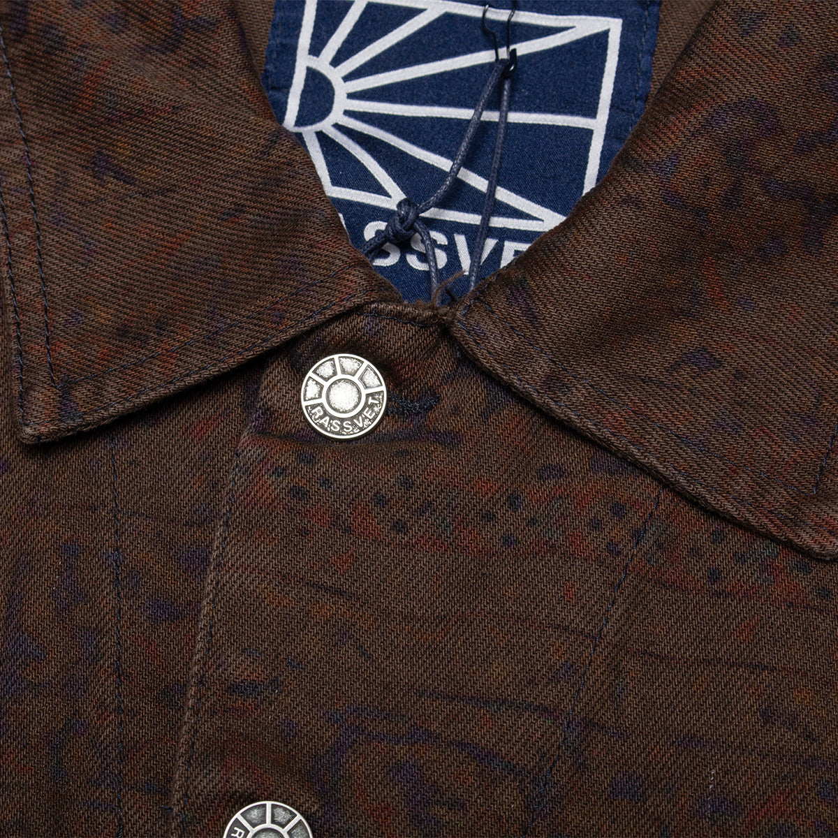 Sun Dyed Allover Printed Denim Jacket