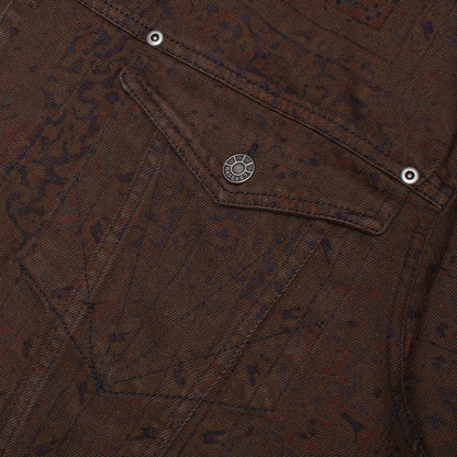 Sun Dyed Allover Printed Denim Jacket