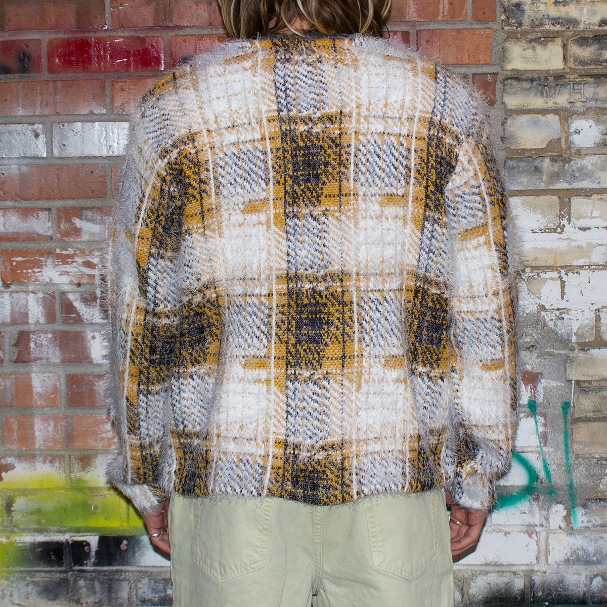Hairy Plaid Cardigan