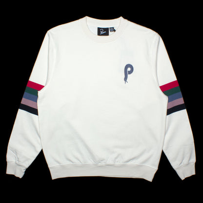 Bird Face Font Sleeve Stripes Sweatshirt