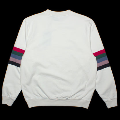 Bird Face Font Sleeve Stripes Sweatshirt