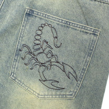Scorpion Stitch Denim Shorts