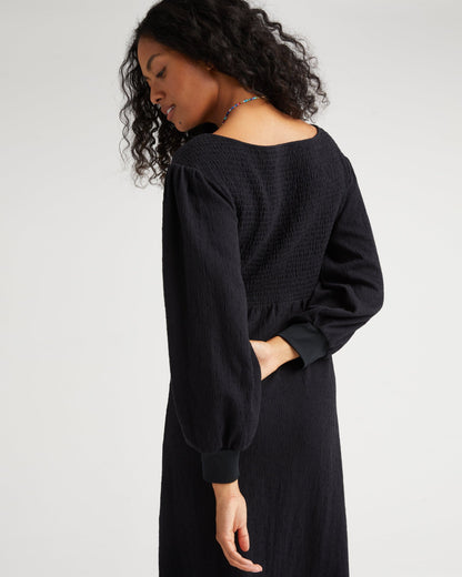 Womens Cloud Weave Maxi Dress - Cloud Weave Knit - Black