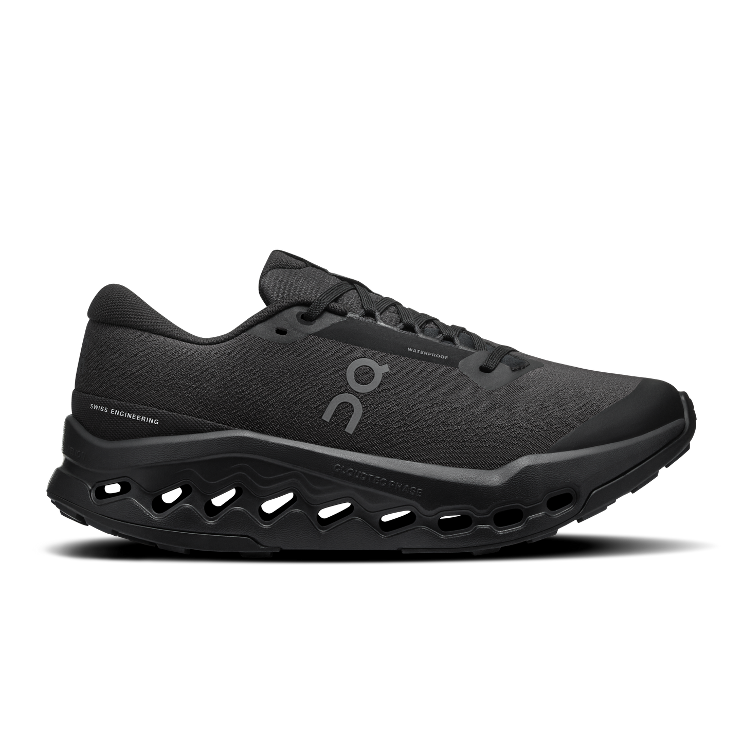 On Running Women's Cloudsurfer Trail 2 Waterproof Shoes - Black / Black