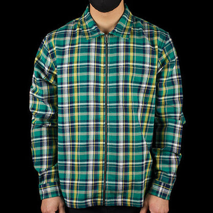 Classic Zip Up Plaid L/S Shirt