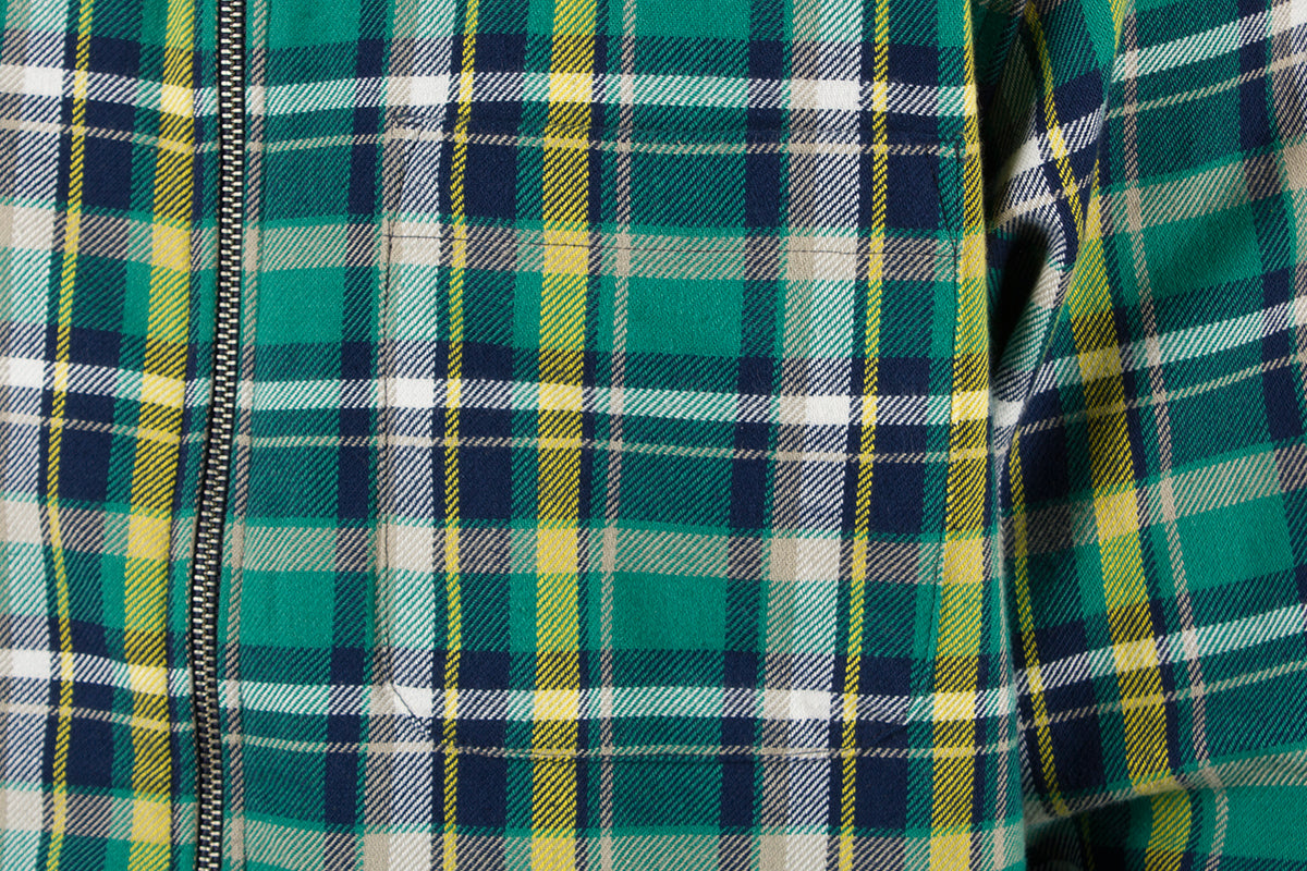 Classic Zip Up Plaid L/S Shirt
