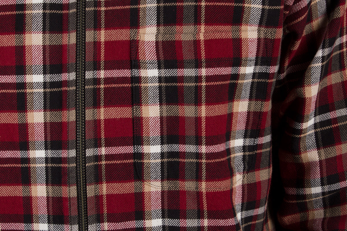 Classic Zip Up Plaid L/S Shirt