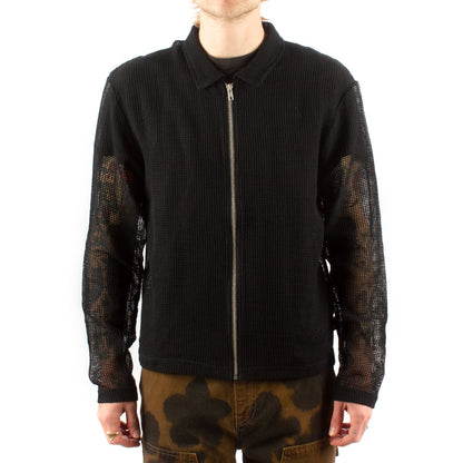 Cotton Mesh Zip L/S Shirt