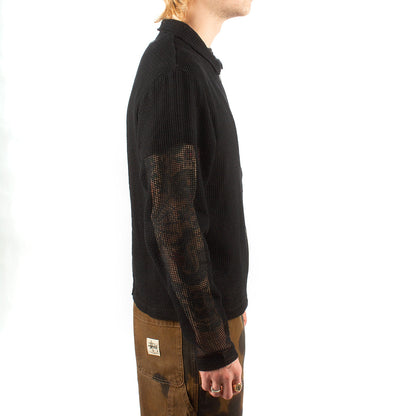 Cotton Mesh Zip L/S Shirt