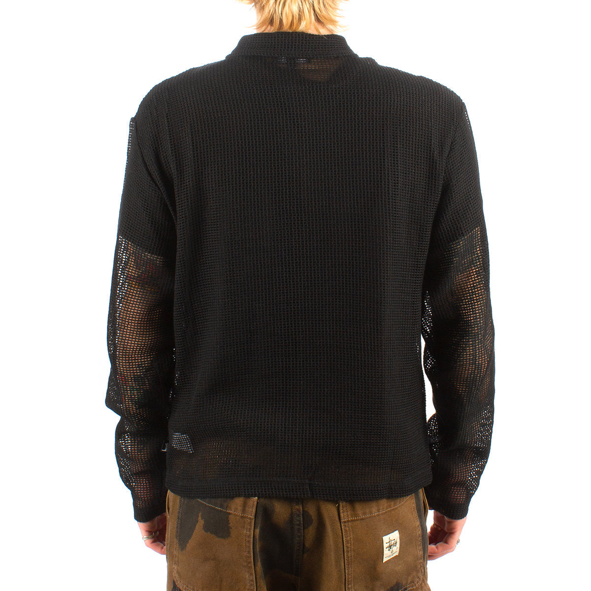 Cotton Mesh Zip L/S Shirt