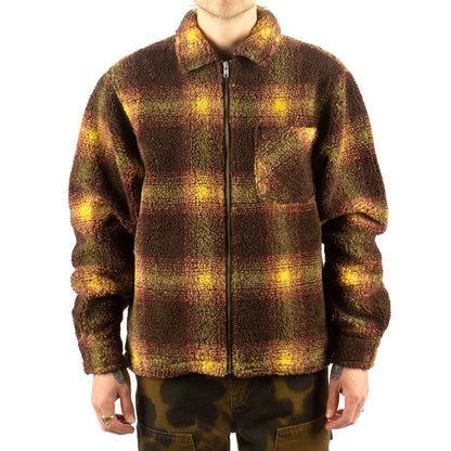 Shadow Plaid Sherpa Zip Shirt
