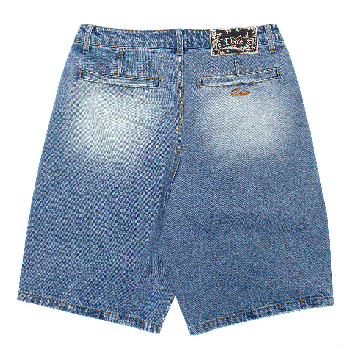 Pleated Denim Shorts