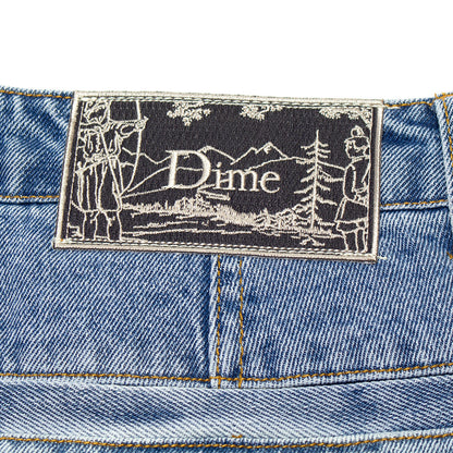 Pleated Denim Shorts