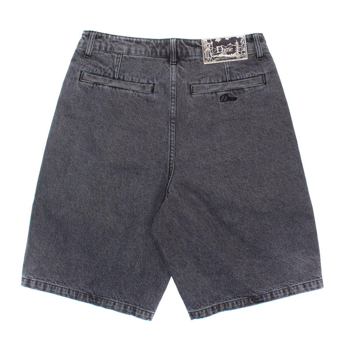 Pleated Denim Shorts