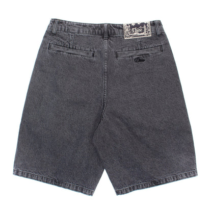 Pleated Denim Shorts
