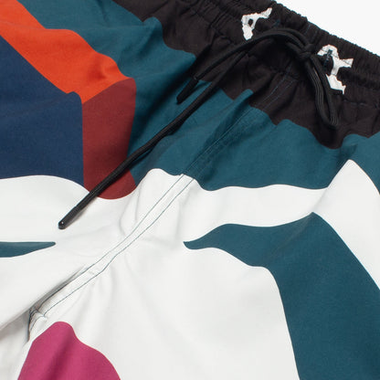 Bleached In White Swim Shorts