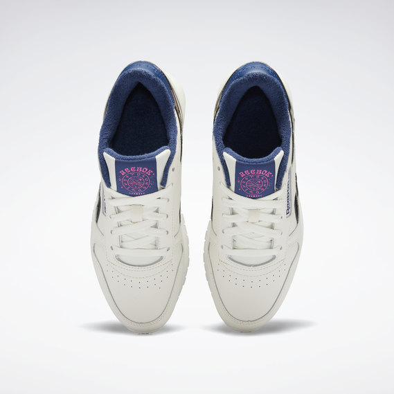 Reebok Women's Classic Leather Shoes - Chalk / Batik Blue / Atomic Pink
