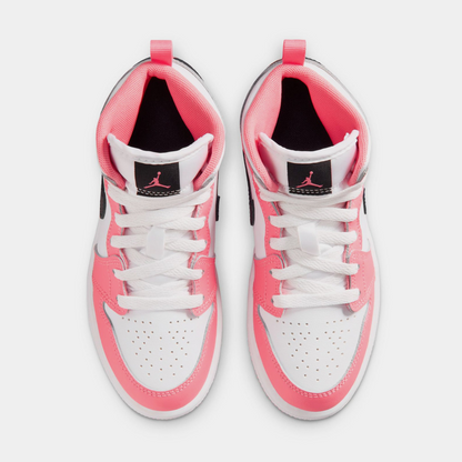 Nike Kids' Jordan 1 Mid Pink Gaze Shoes - Pink Gaze / Pearl Pink / White