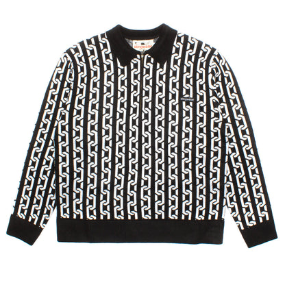 Chain Collared Half Zip Sweater