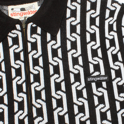 Chain Collared Half Zip Sweater