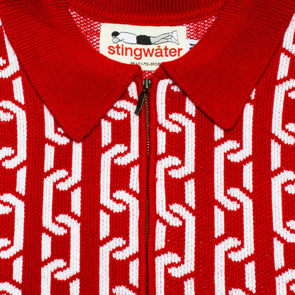 Chain Collared Half Zip Sweater