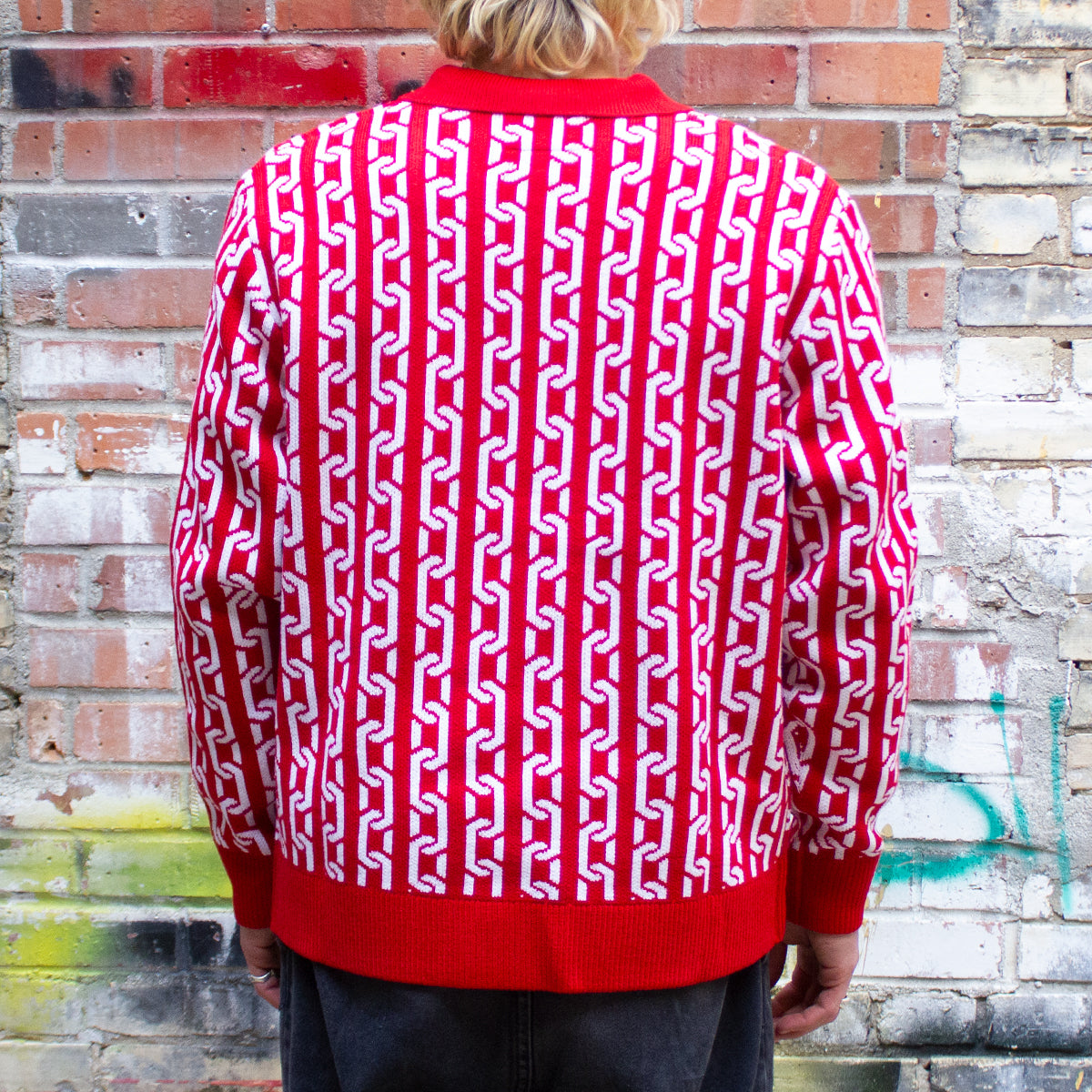 Chain Collared Half Zip Sweater