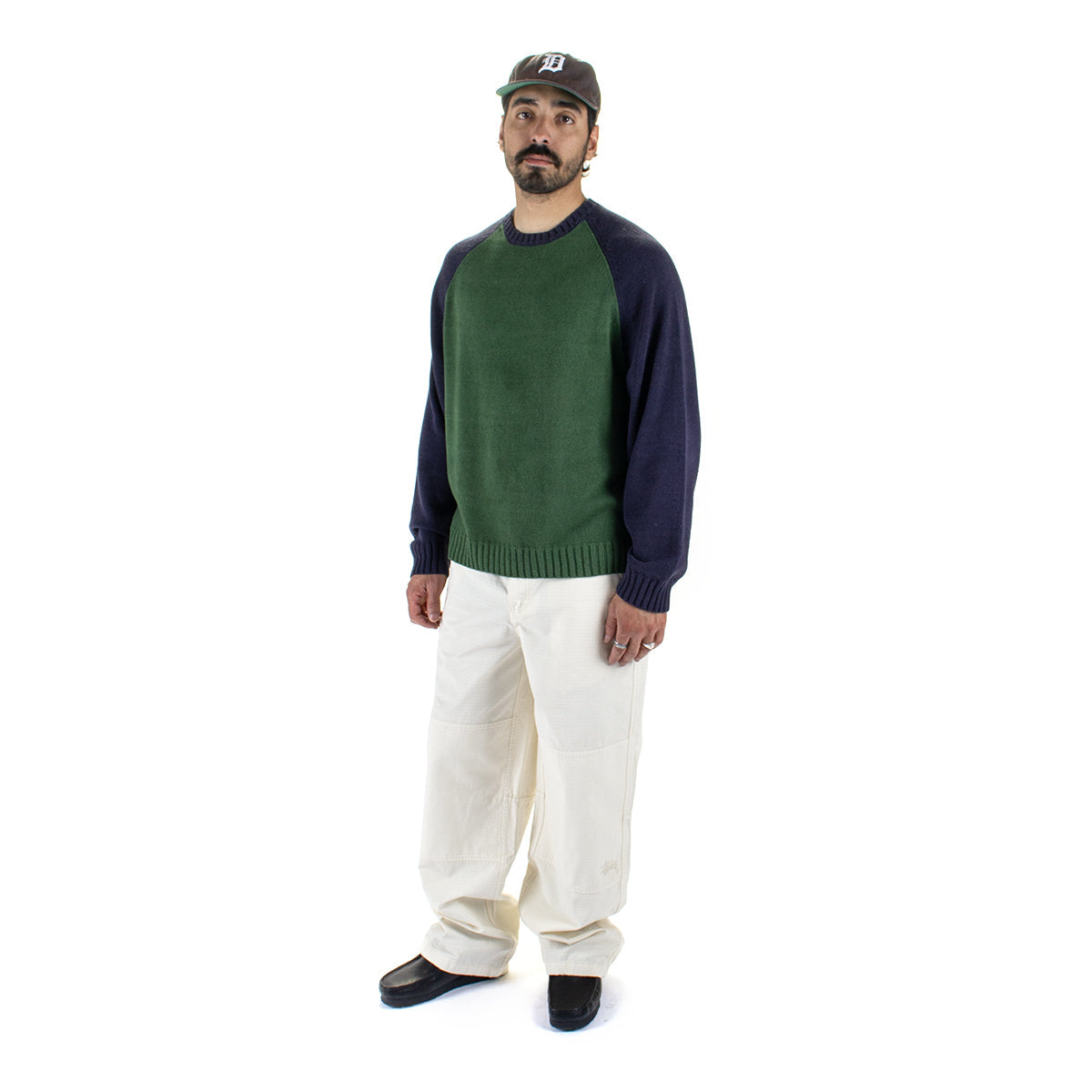 Colorblocked Raglan Crewneck