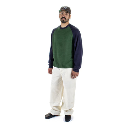 Colorblocked Raglan Crewneck