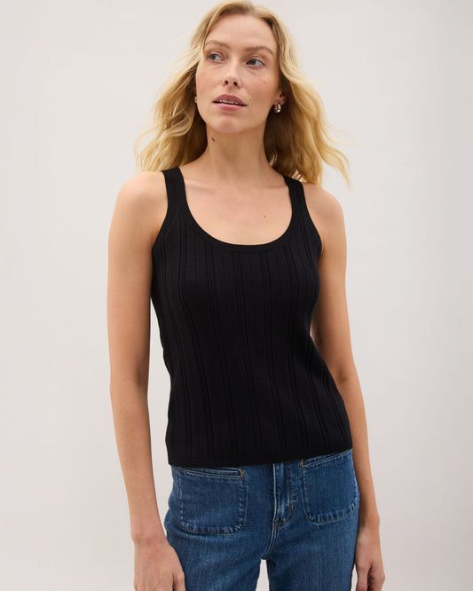 Womens Monica Tank - Cotton Sweater Knit - Black