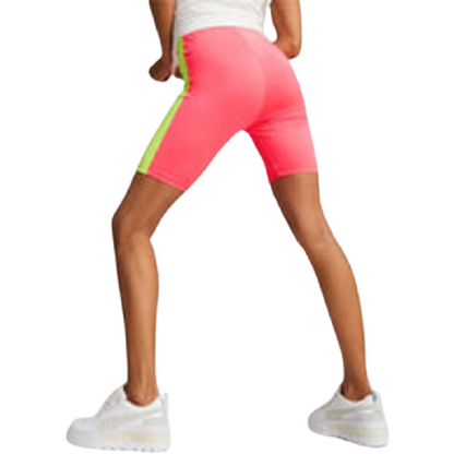 Puma Women's Summer Squeeze 7 Tight Shorts - Pink / Green