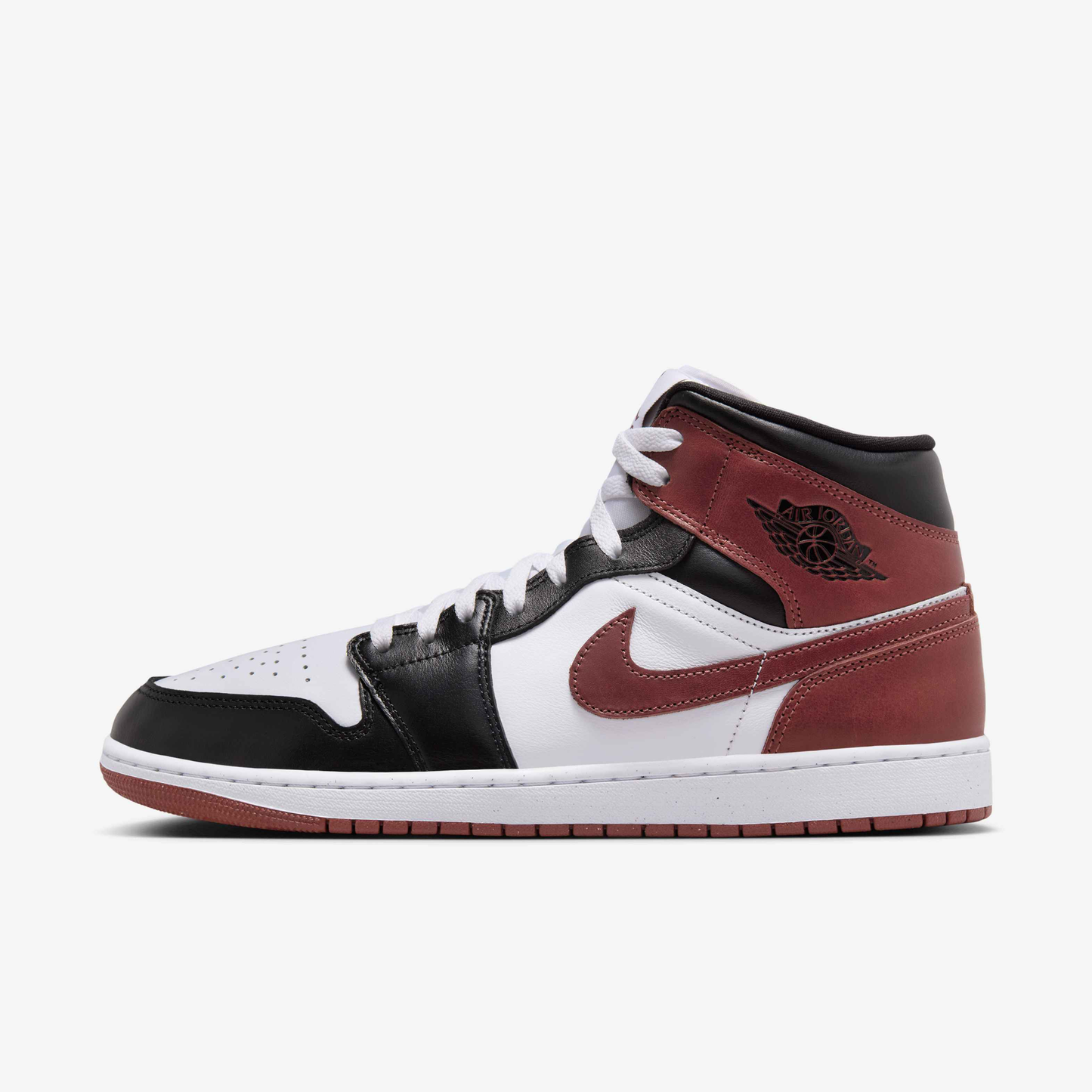 Nike Men's Air Jordan 1 Mid Shoes - White / Black / Dark Pony