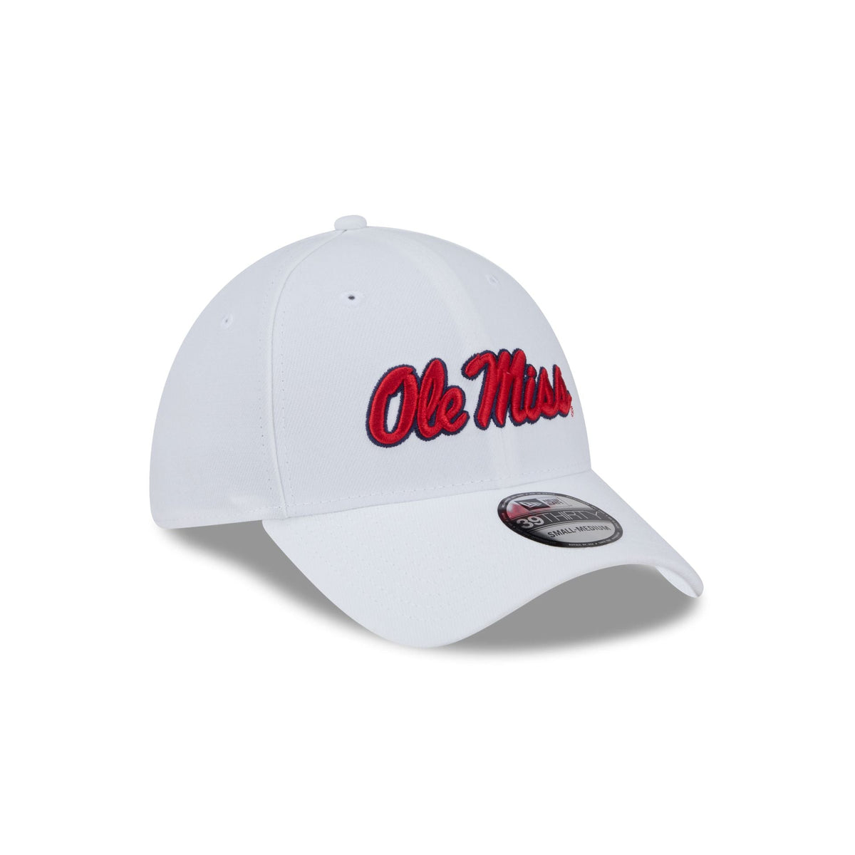 Mississippi Rebels Optic White 39THIRTY Stretch Fit Hat