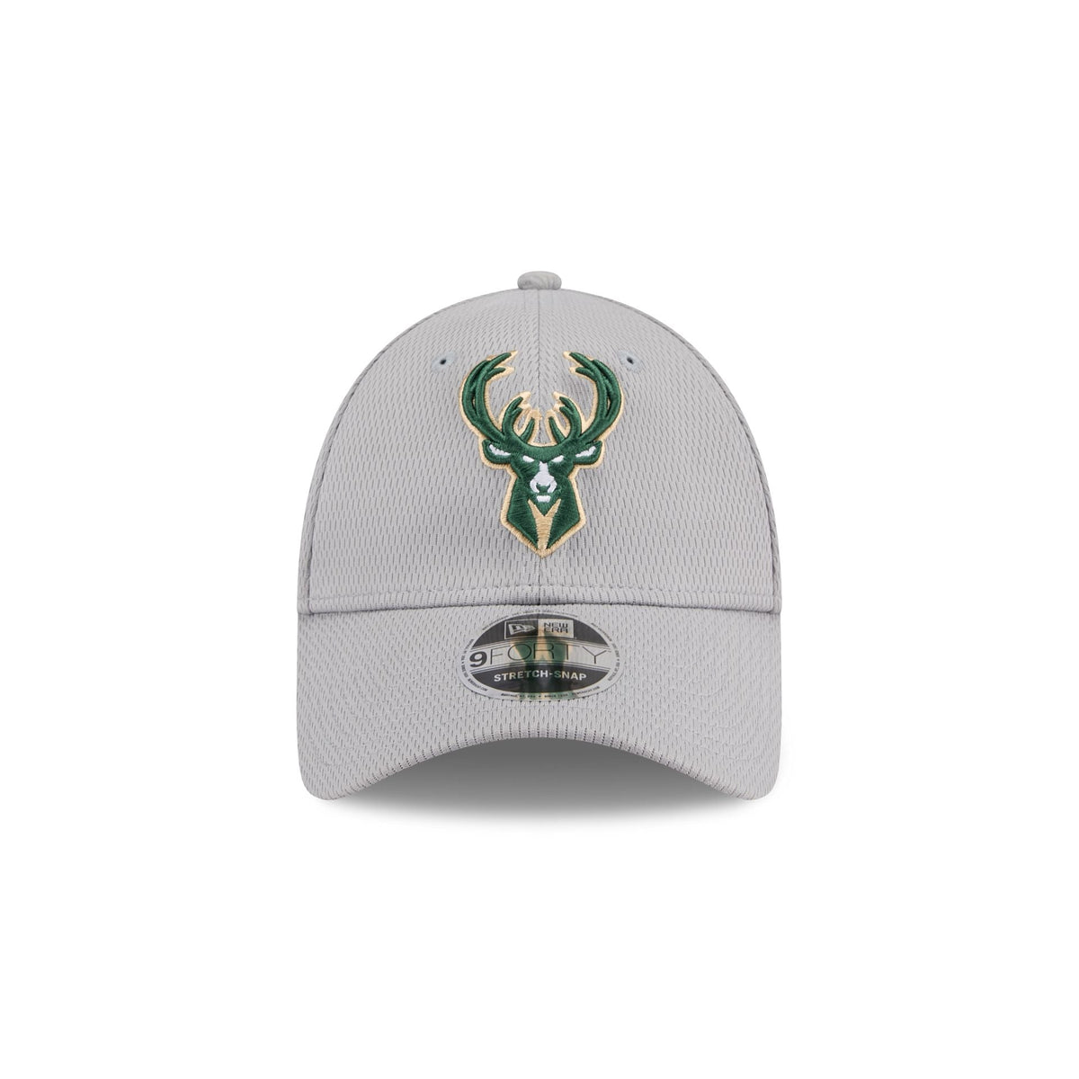Milwaukee Bucks Gray 9FORTY Stretch-Snap Hat