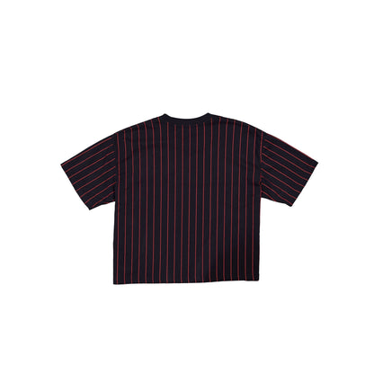Atlanta Braves Throwback Women's Cropped Pinstripe T-Shirt