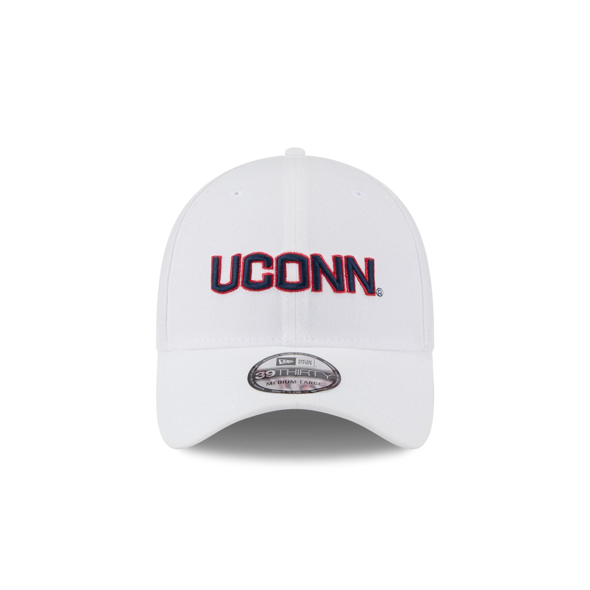 Connecticut Huskies Optic White 39THIRTY Stretch Fit Hat