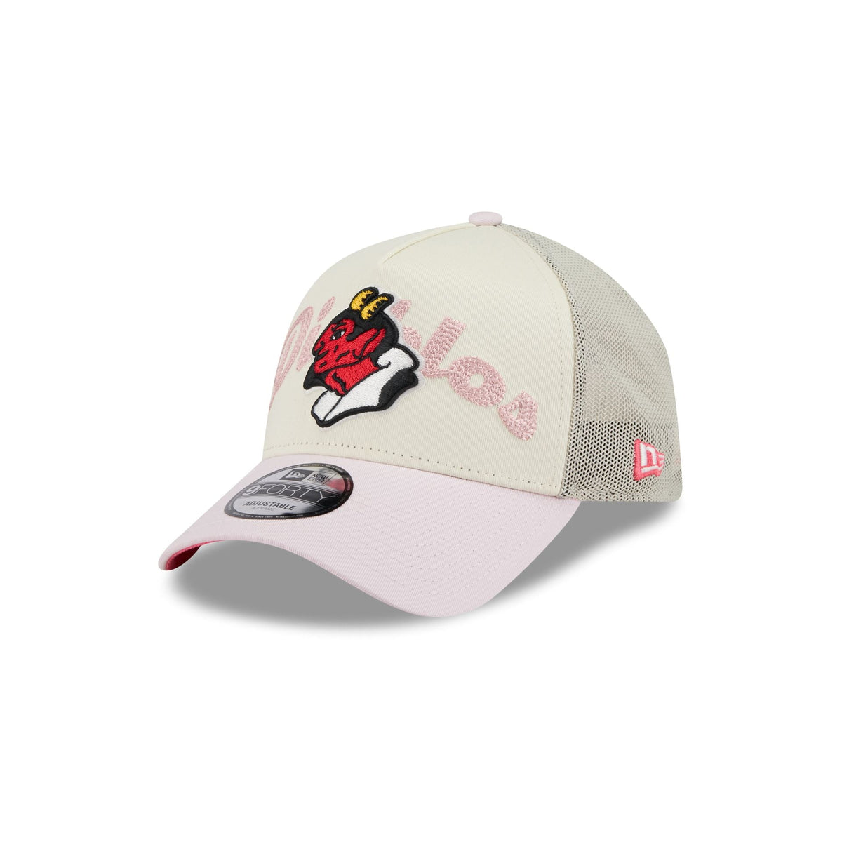 Diablos Rojos del México Stacked Wordmark 9FORTY A-Frame Snapback Hat