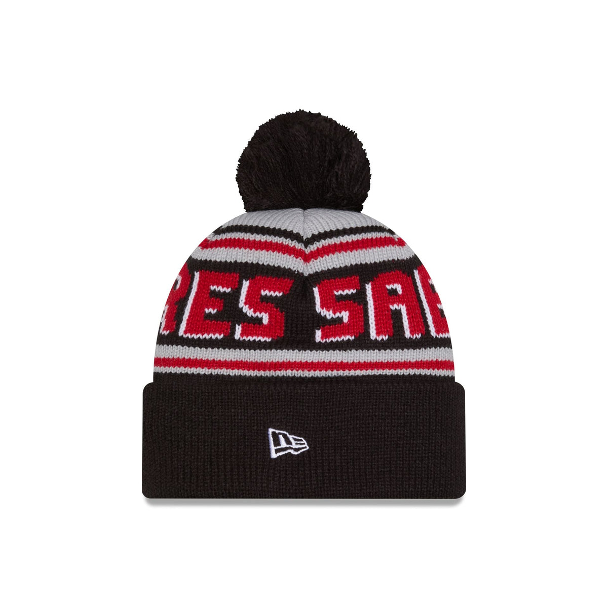 Buffalo Sabres Stripe Wordmark Pom Knit Hat