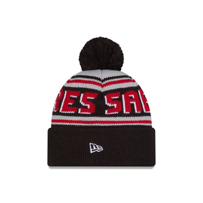 Buffalo Sabres Stripe Wordmark Pom Knit Hat