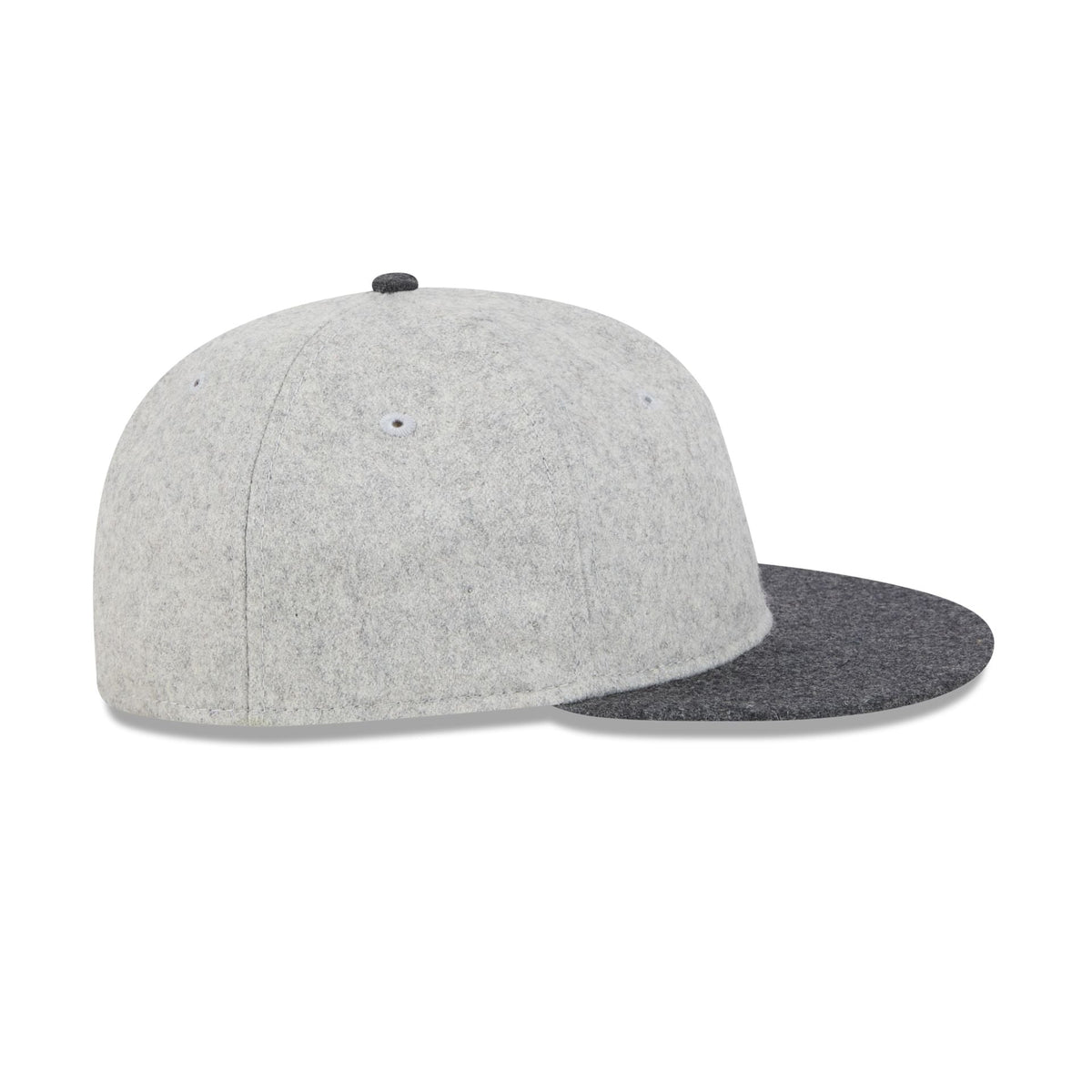 New Era Cap Heather Gray Melton Wool Retro Crown 59FIFTY Fitted Hat