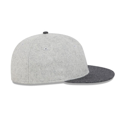 New Era Cap Heather Gray Melton Wool Retro Crown 59FIFTY Fitted Hat