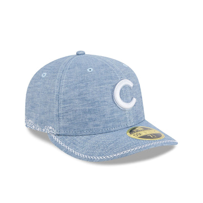 Chicago Cubs Hand Stitched Chambray Low Profile 59FIFTY Fitted Hat