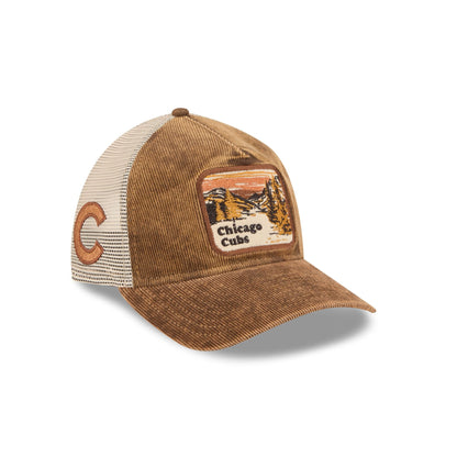 Chicago Cubs Vintage Landscape Brown 9TWENTY A-Frame Trucker Hat