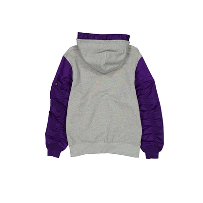 Alpha Industries x Los Angeles Lakers Gray MA-1 Full Zip Fleece Jacket