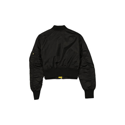 Alpha Industries x New York Knicks Black and Gold Women's Cropped L-2B Bomber Jacket
