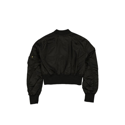 Alpha Industries x Dallas Cowboys Black and Gold Women's Cropped L-2B Bomber Jacket