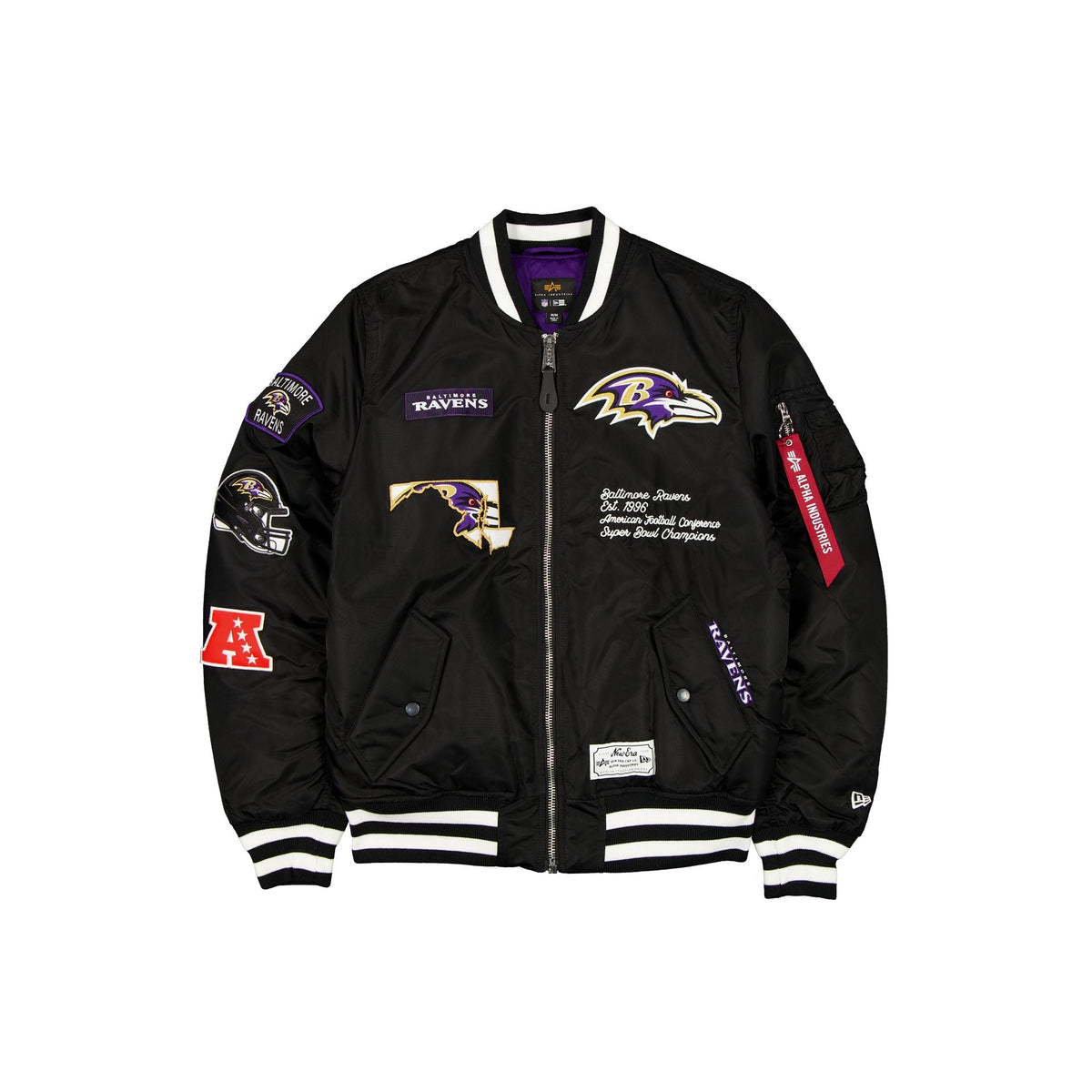 Alpha Industries x Baltimore Ravens Black MA-1 Bomber Jacket